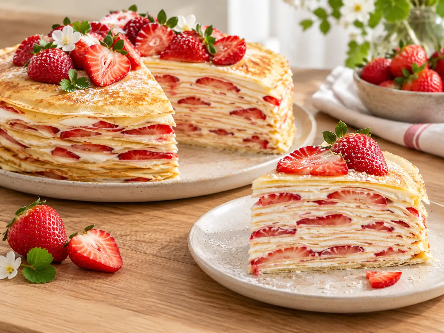 Mille-crêpes aux fraises