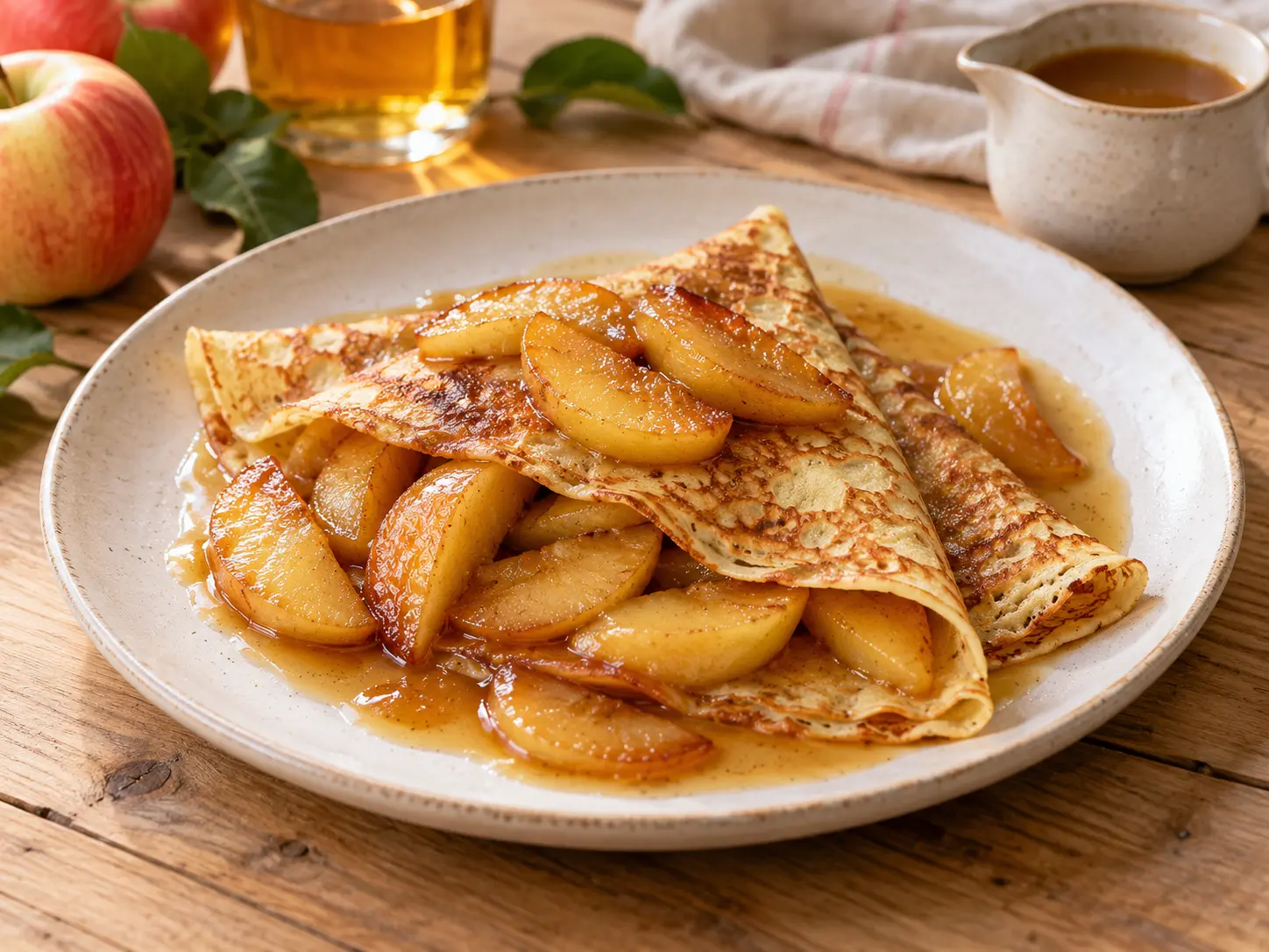 Crêpes normandes aux pommes et au cidre