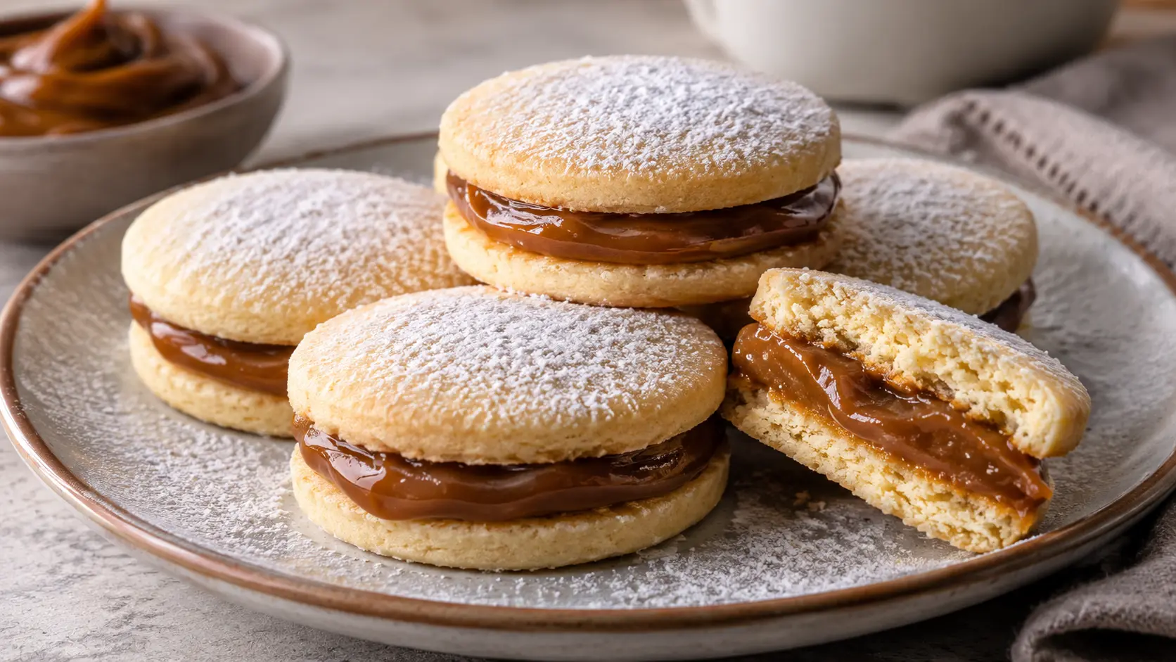 Biscuits péruviens fourrés au manjar blanco