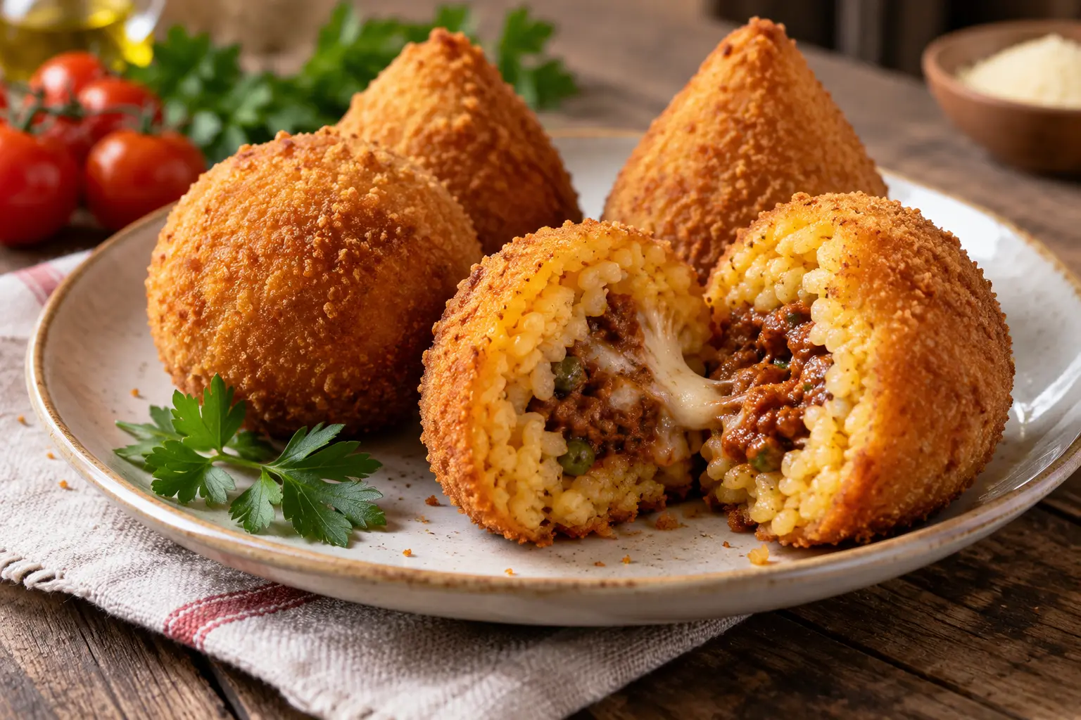 Boulettes de riz siciliennes farcies