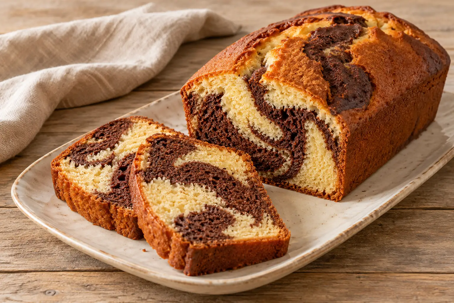 Gâteau marbré vanille-chocolat