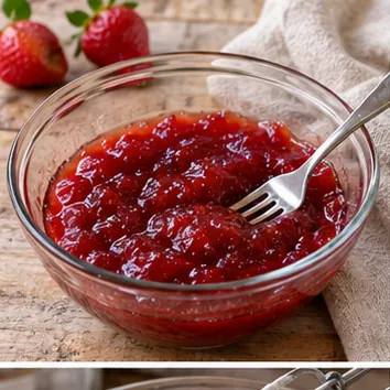 Gâteau roulé à la confiture : préparer la confiture, confiture souple, sans gros morceaux.