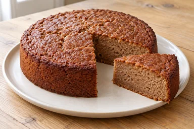 Gâteau à la crème de marrons maison, une part coupée montrant la texture intérieure