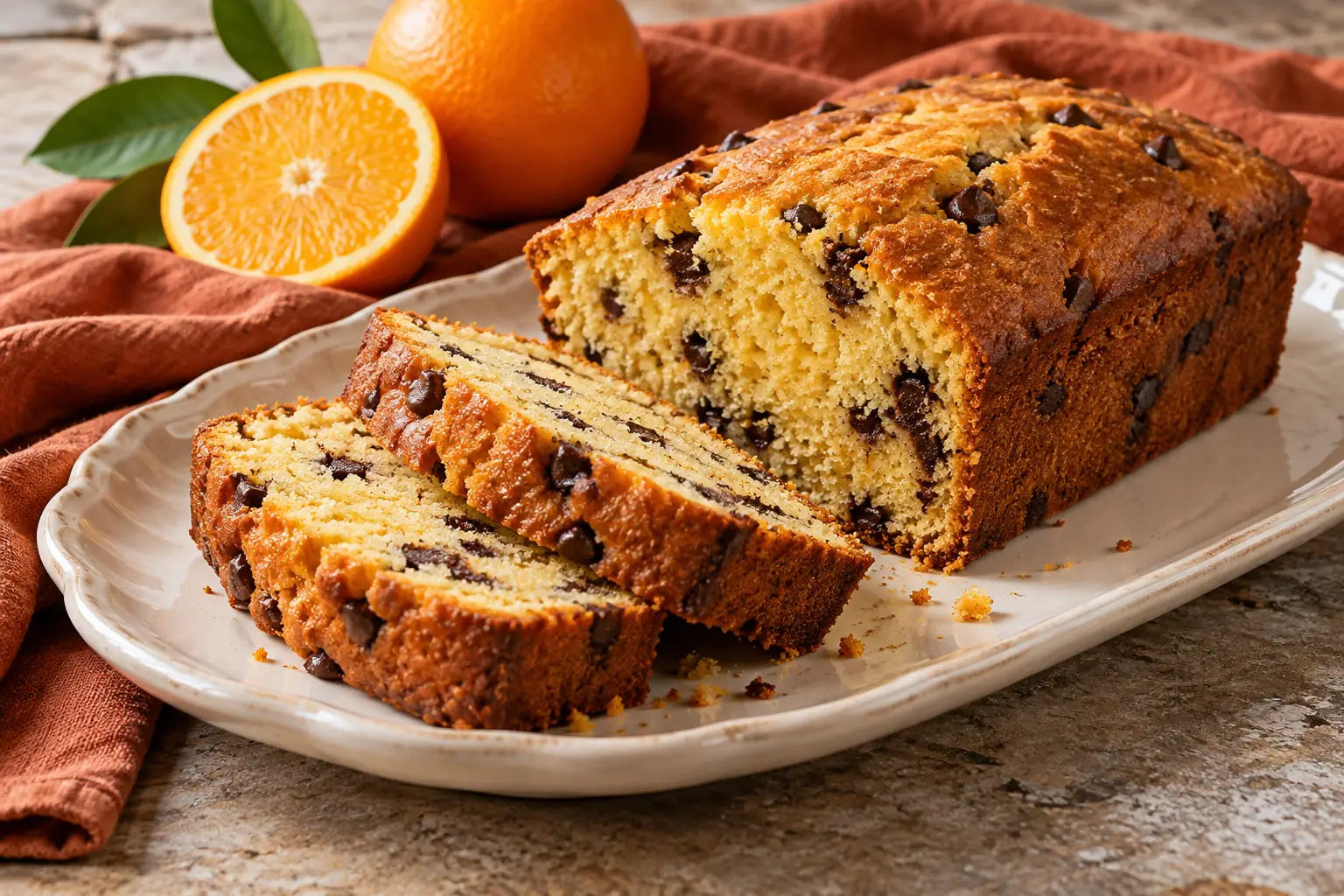 Cake à l’orange et chocolat