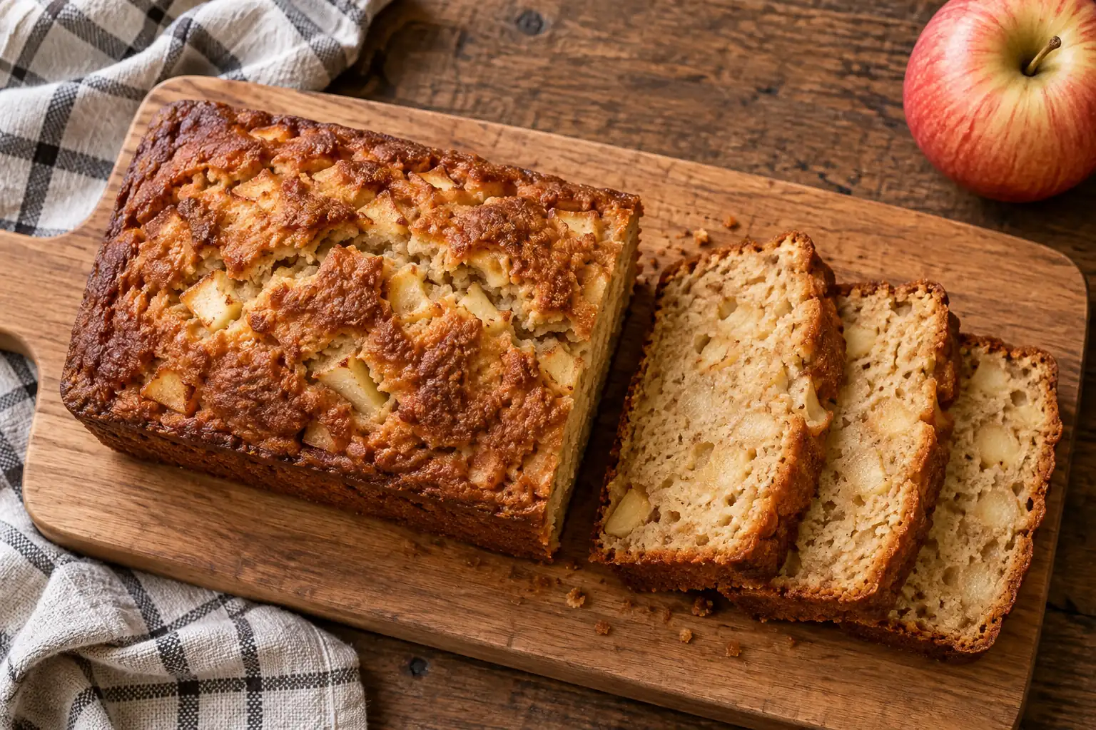 Refroidir, démouler et couper : Cake refroidi ; tranches nettes et mie visible.