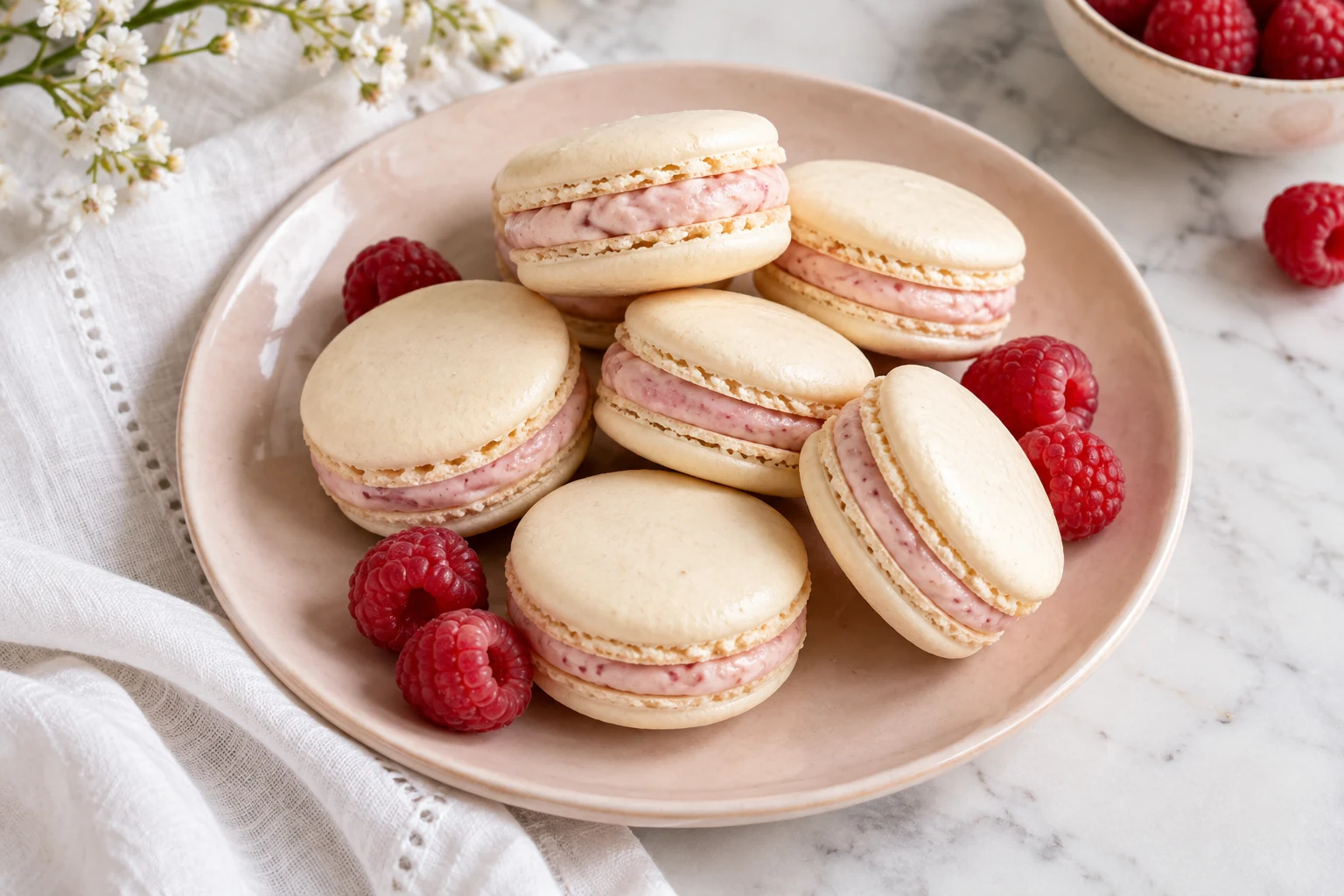 Macarons à la framboise