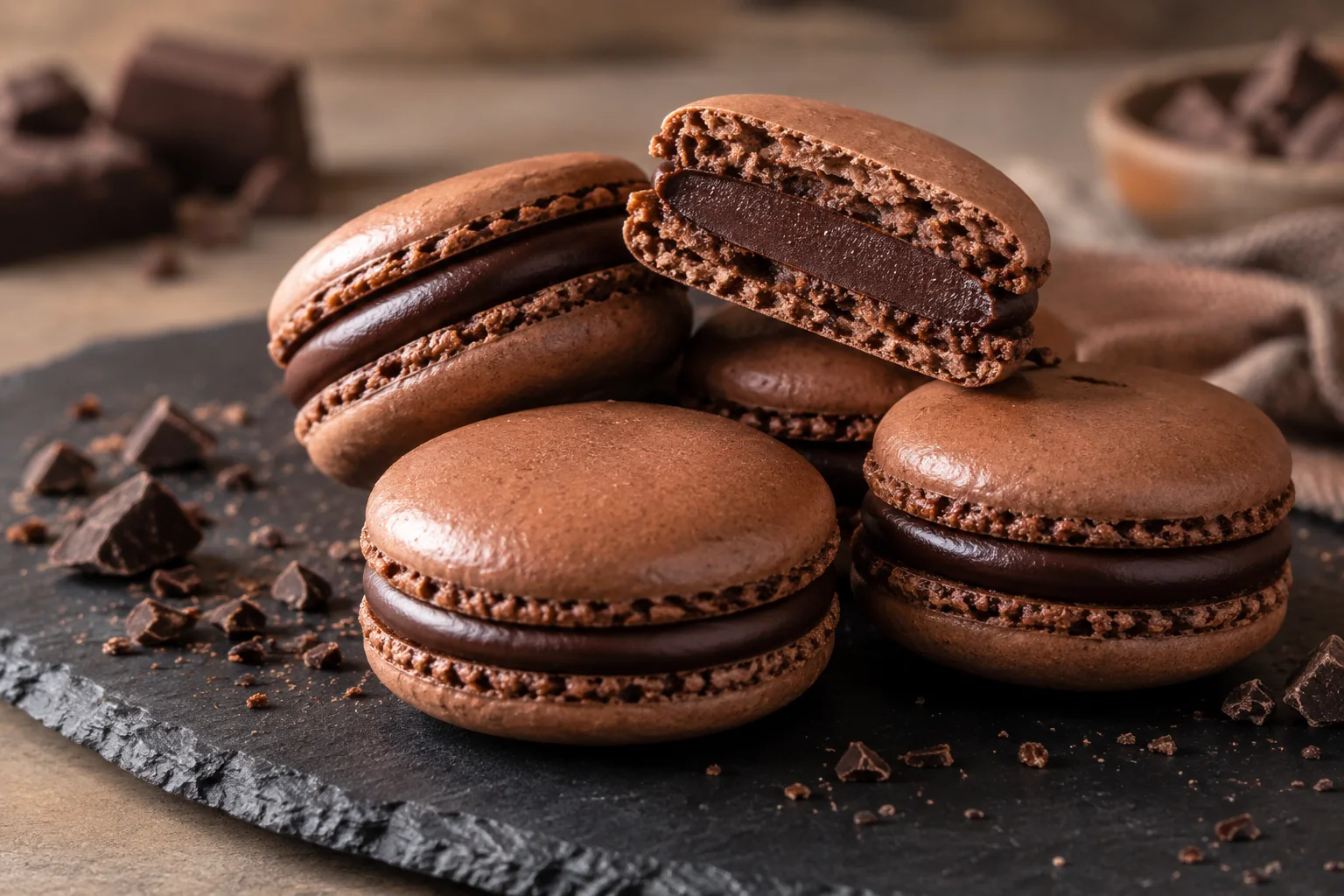 Macarons au chocolat