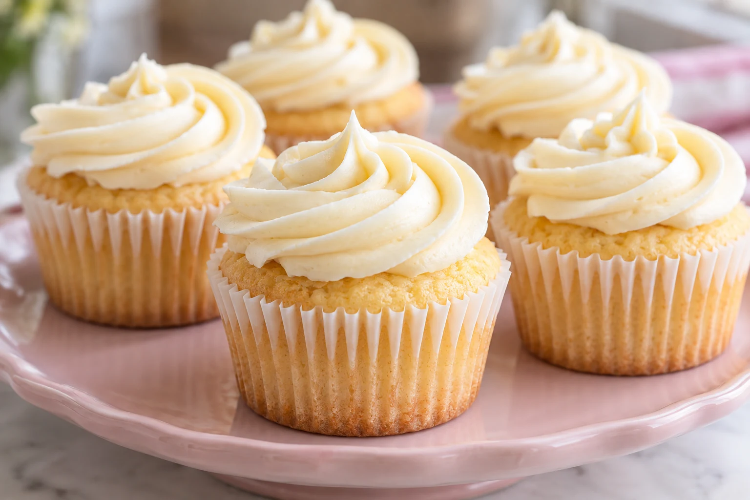 Cupcakes vanille maison, forme et texture visibles