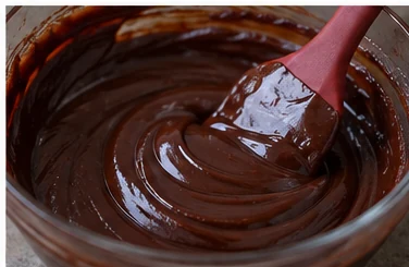Laisser raffermir la ganache : Ganache épaisse, souple, non liquide.