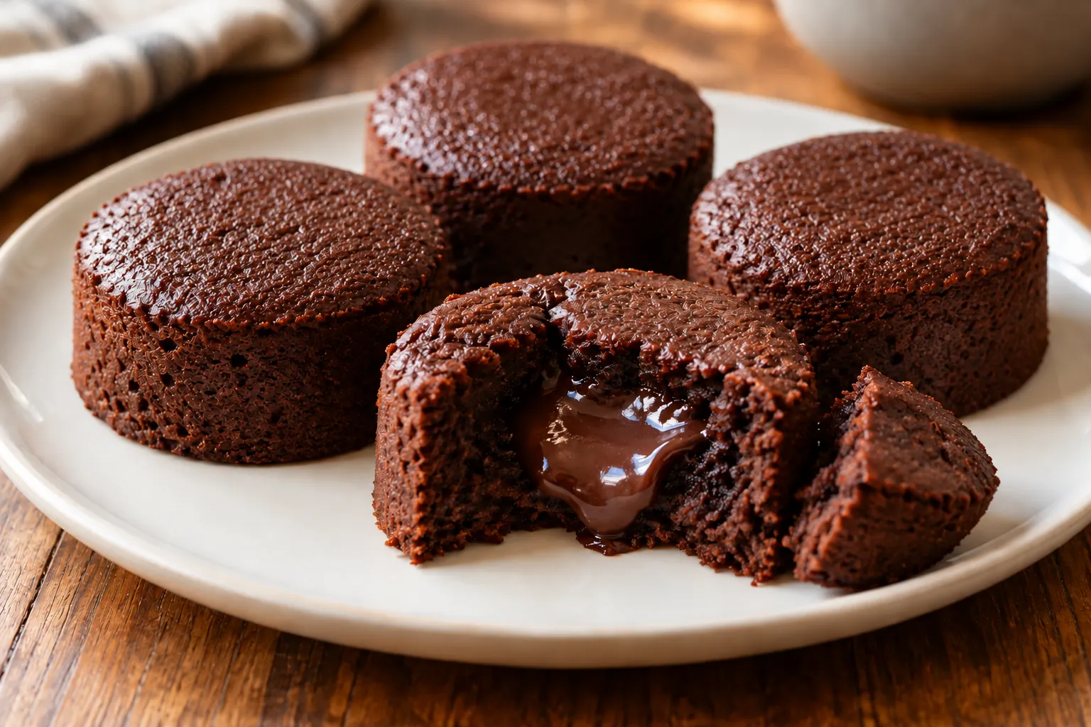 Petits moelleux au cœur chocolat maison, forme et texture visibles