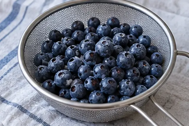 Trier et sécher les myrtilles : Fruits propres, secs et entiers.