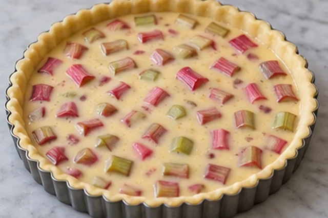 Garnir le fond : Fruits répartis, crème contenue par la pâte.