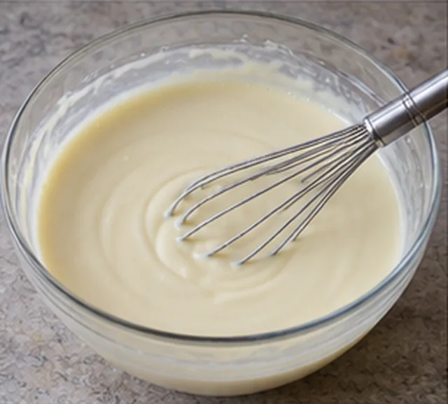 Préparer la base fromage blanc : Base lisse, sans grumeaux.