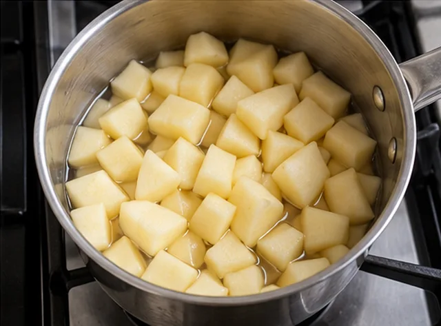 Réunir dans la casserole : Fruits légèrement humidifiés.