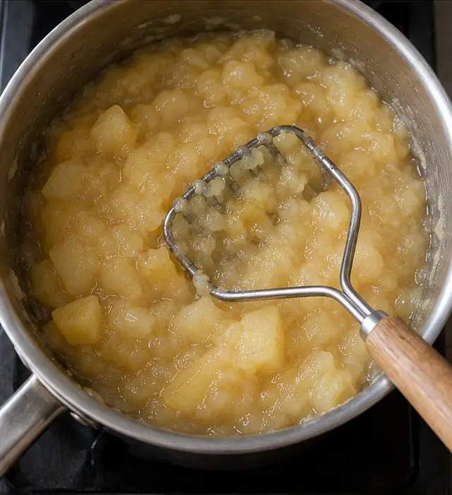 Écraser selon la texture voulue : Compote épaisse, morceaux souples.