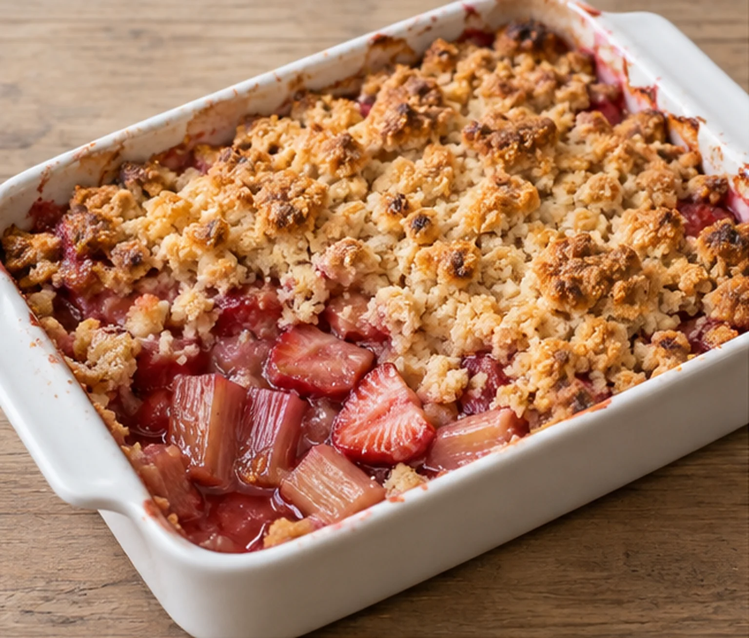 Crumble rhubarbe-fraise