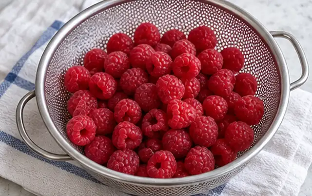 Préparer les fruits : Fruits propres, pesés et prêts.