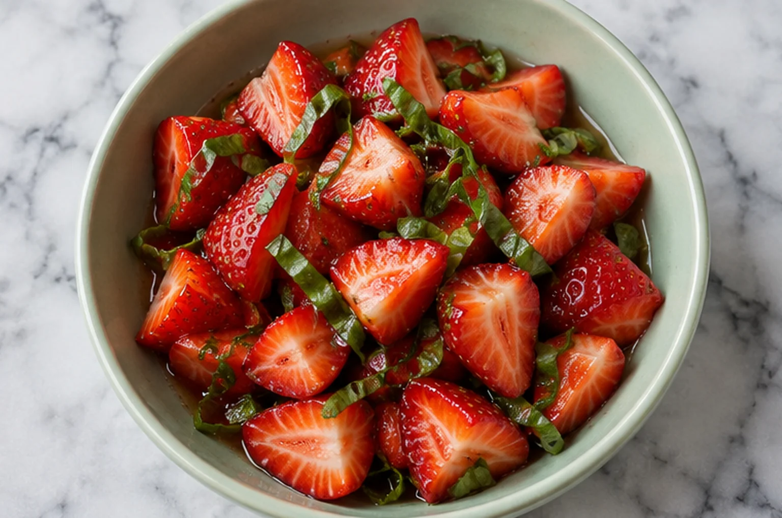 Fraises au basilic et citron