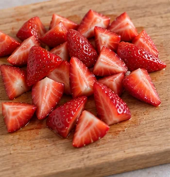 Couper les fruits régulièrement : Morceaux réguliers sans queues.