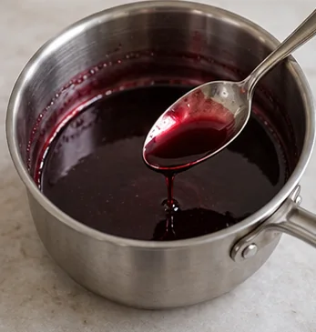 Réduire une petite quantité de sauce : Sauce légèrement nappante.