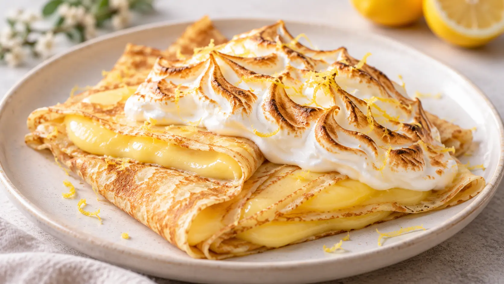 Crêpes au citron et à la meringue