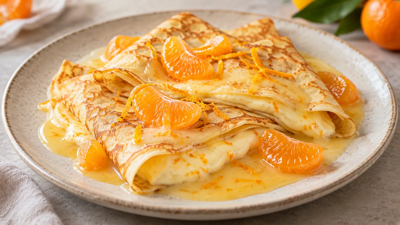 Crêpes à la crème de clémentine