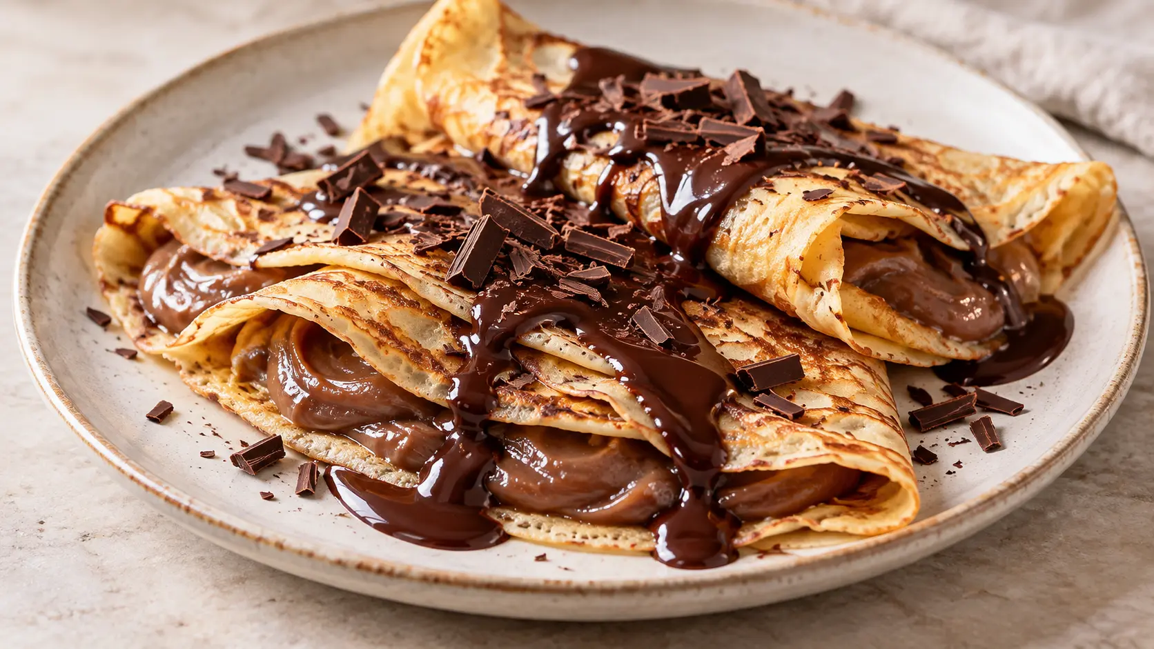 Crêpes à la crème de marrons et au chocolat