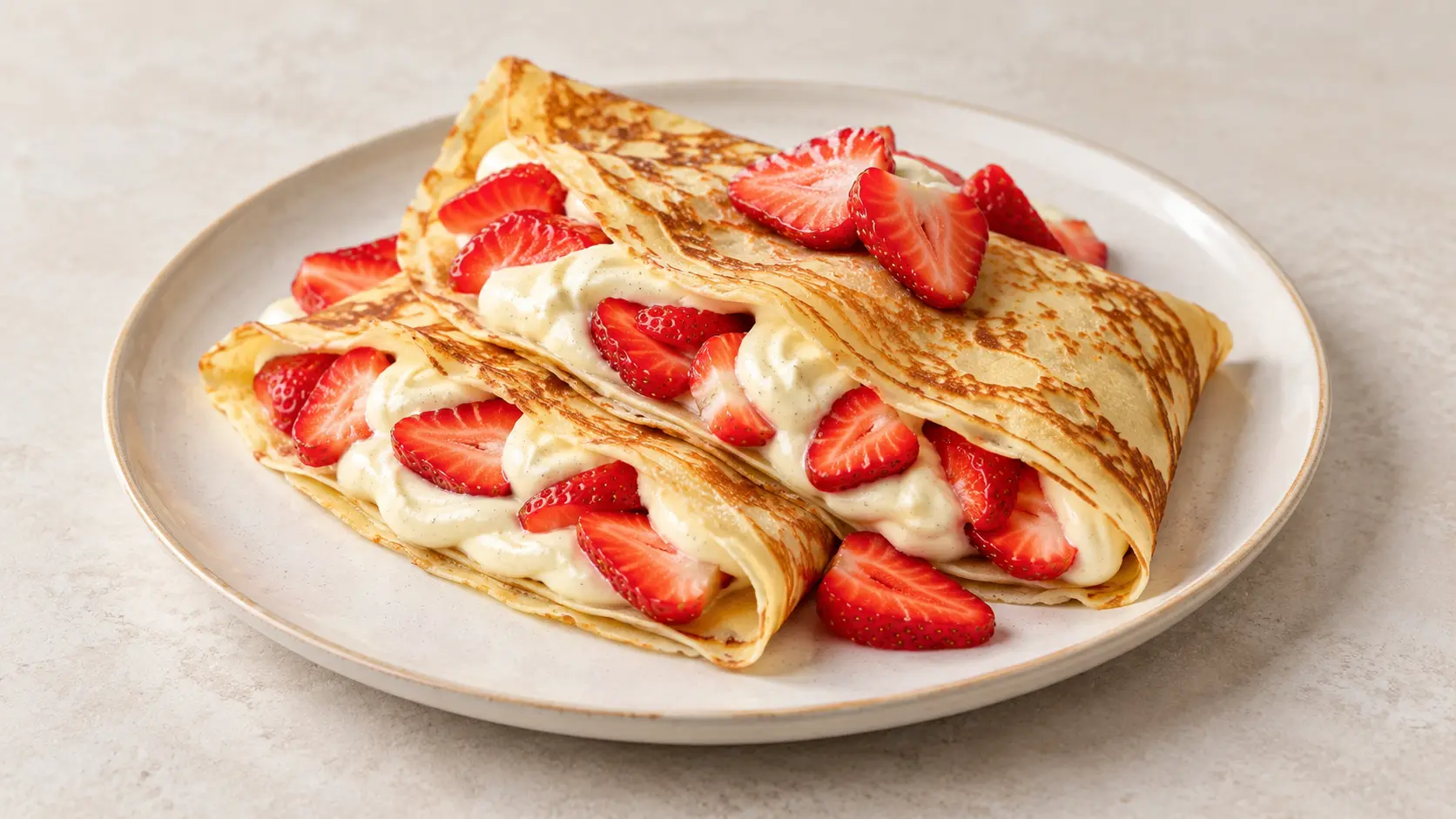 Crêpes façon fraisier