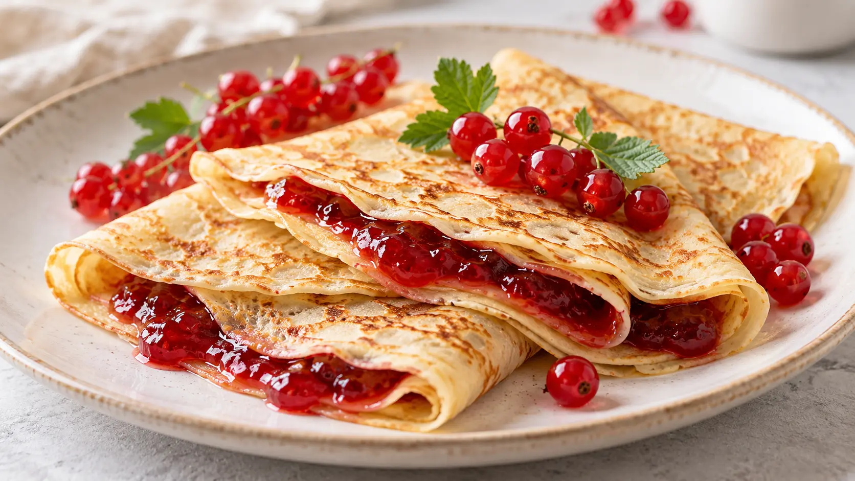 Crêpes à la gelée de groseille