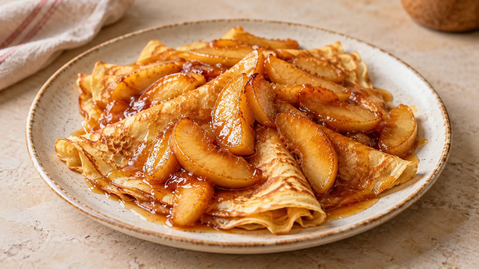 Crêpes aux pommes caramélisées