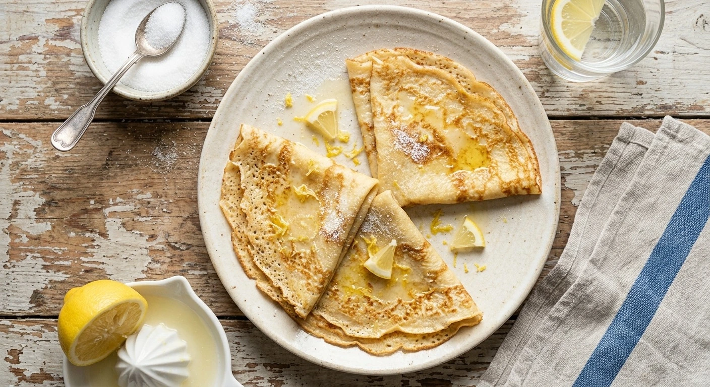 Crêpes au sucre et au citron