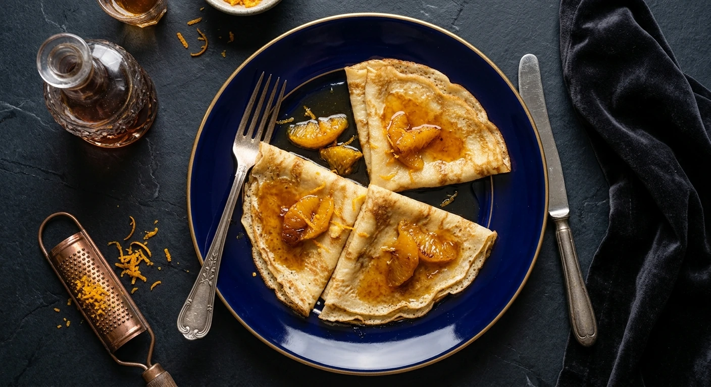 Crêpes Suzette à l’orange et au Grand Marnier