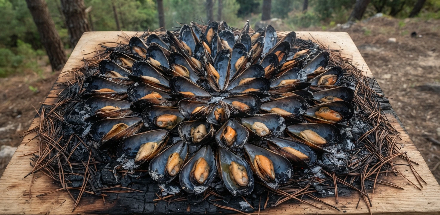 Éclade de moules charentaise