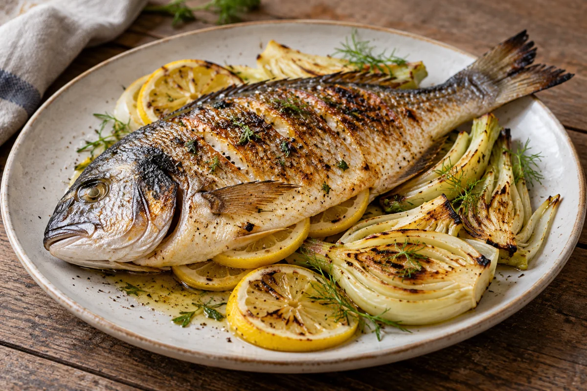 Dorade grillée au citron et fenouil