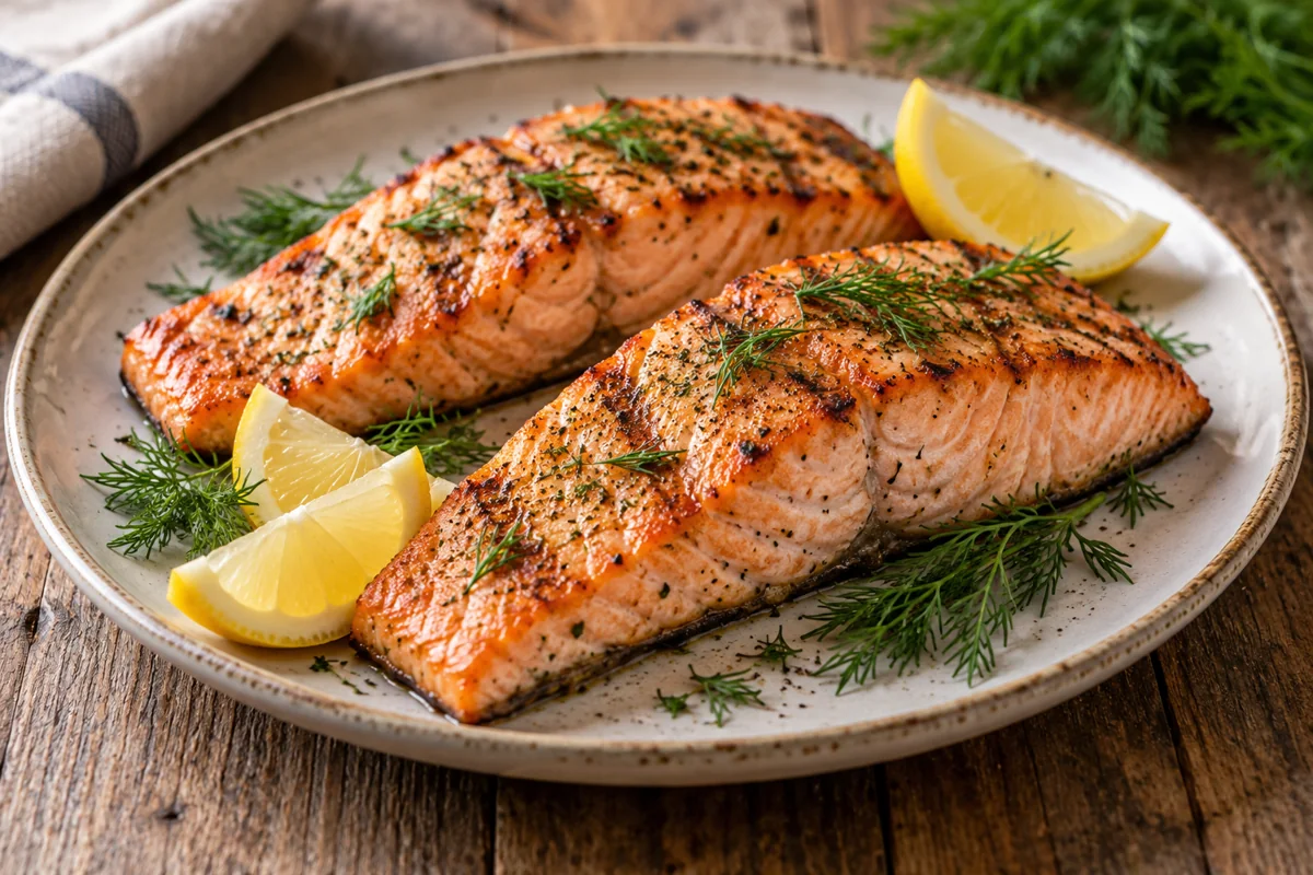 Saumon grillé au citron et à l’aneth