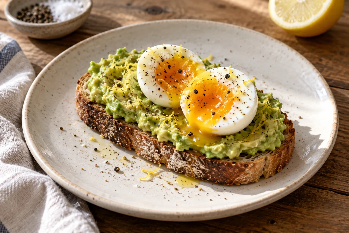 Tartine avocat et œuf mollet