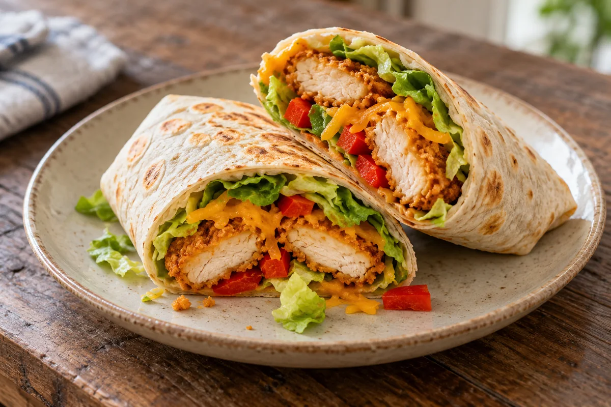 Wrap au poulet croustillant et cheddar