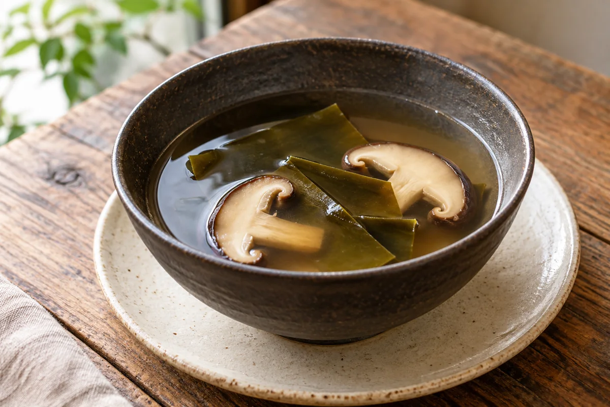 Bouillon végétal de kombu et shiitakés