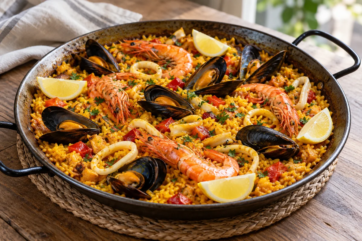 Paella aux fruits de mer