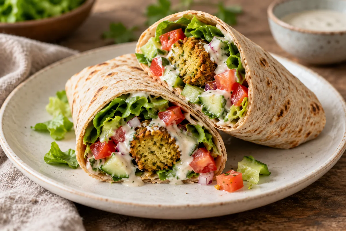 Wrap aux falafels maison et sauce tahini