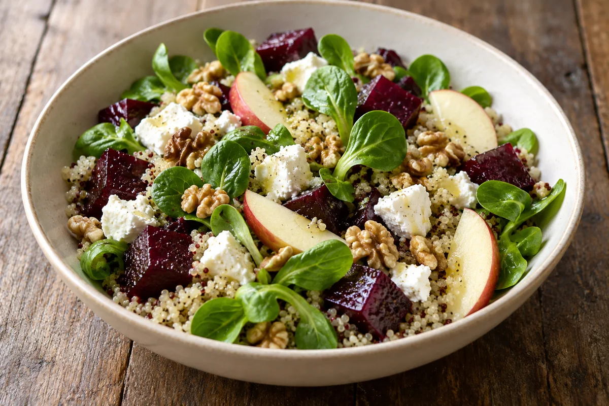 Bowl de quinoa, betterave et chèvre frais