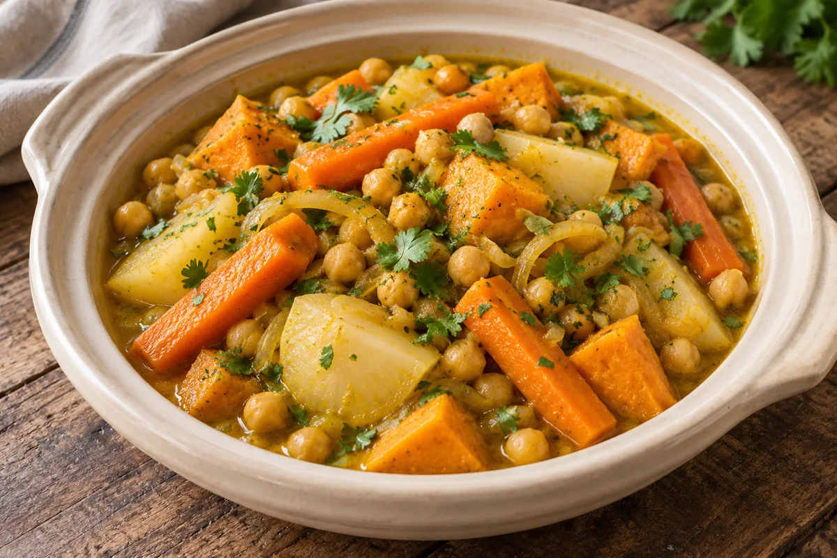 Tajine de légumes racines et pois chiches