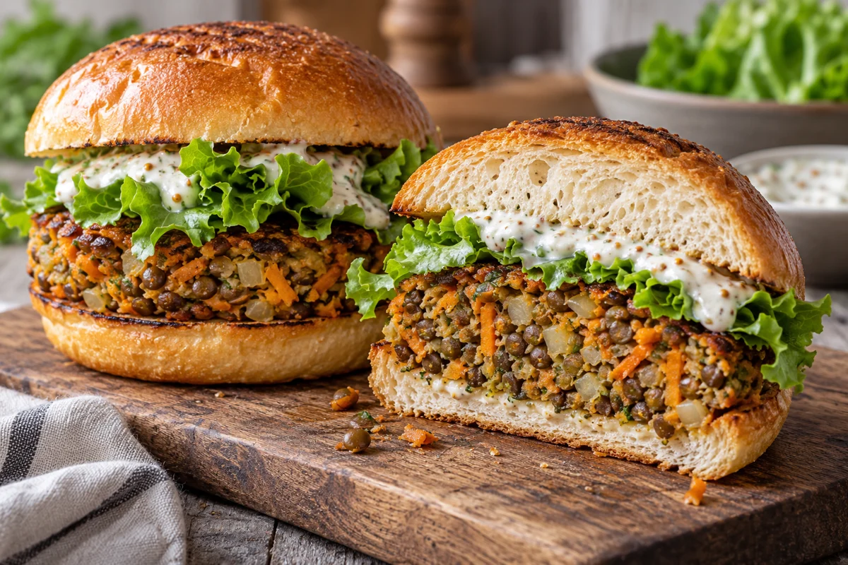 Burger de lentilles et carottes