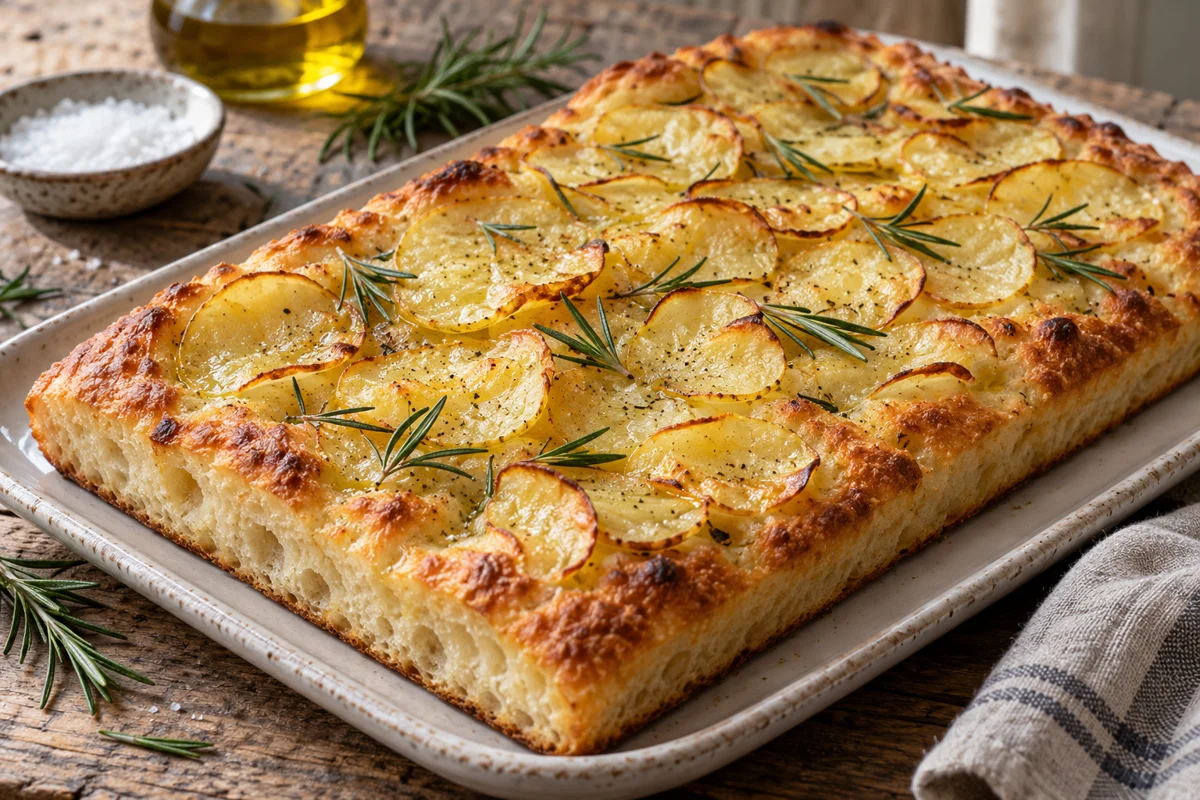Focaccia aux pommes de terre et au romarin