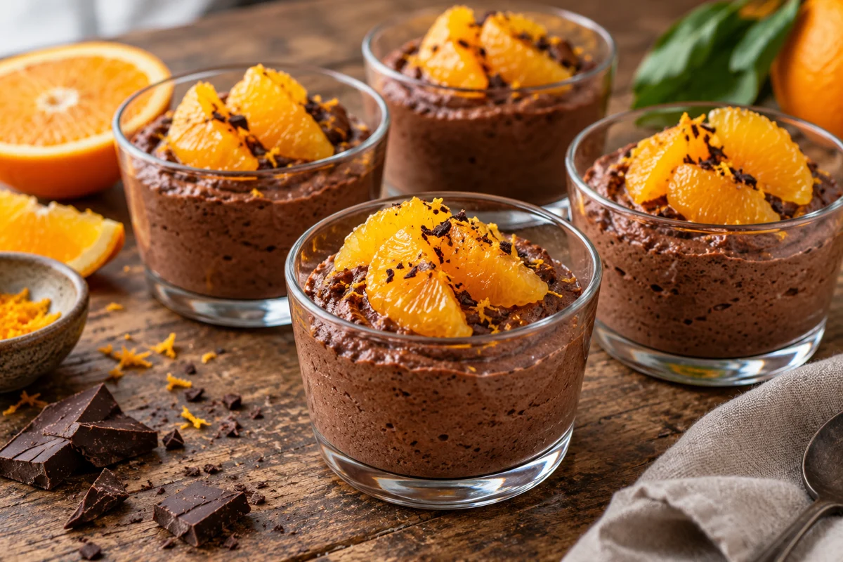 Mousse au chocolat et à l’orange à l’aquafaba