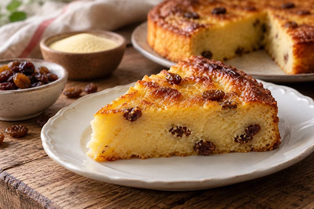 Flan de semoule aux raisins secs