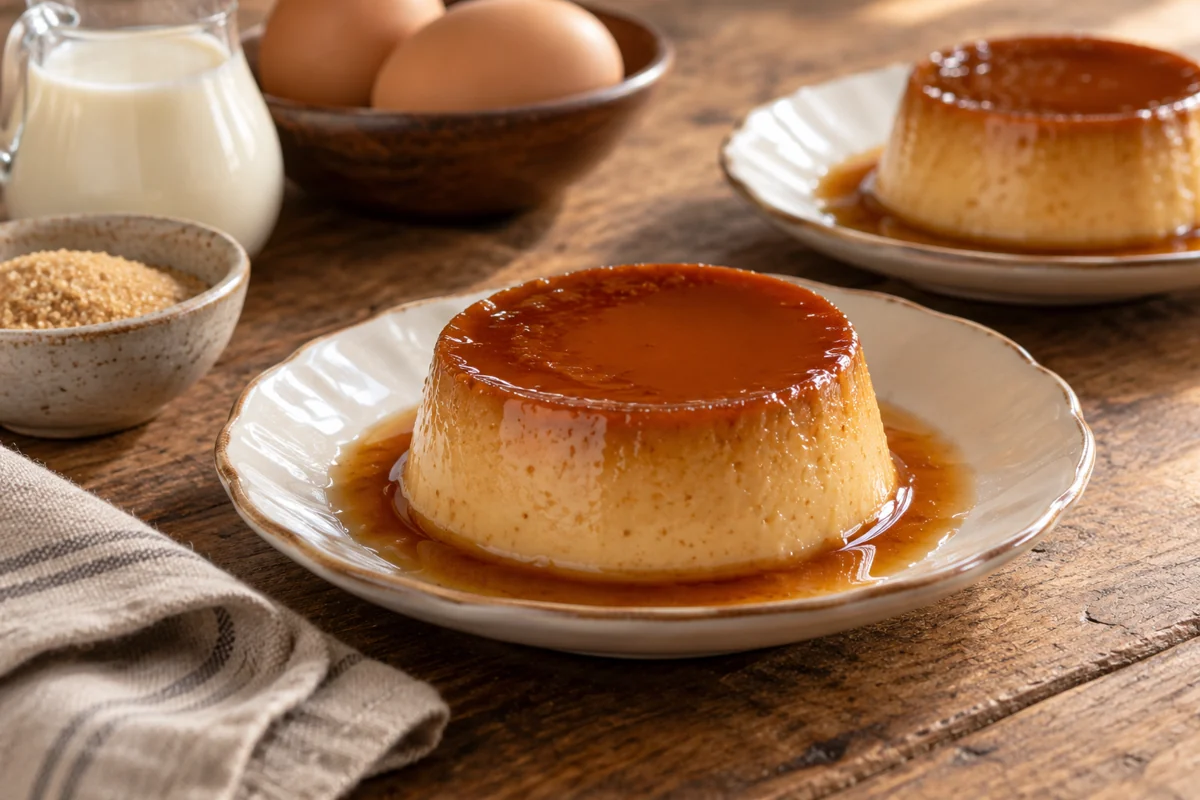 Flans individuels au café et au caramel