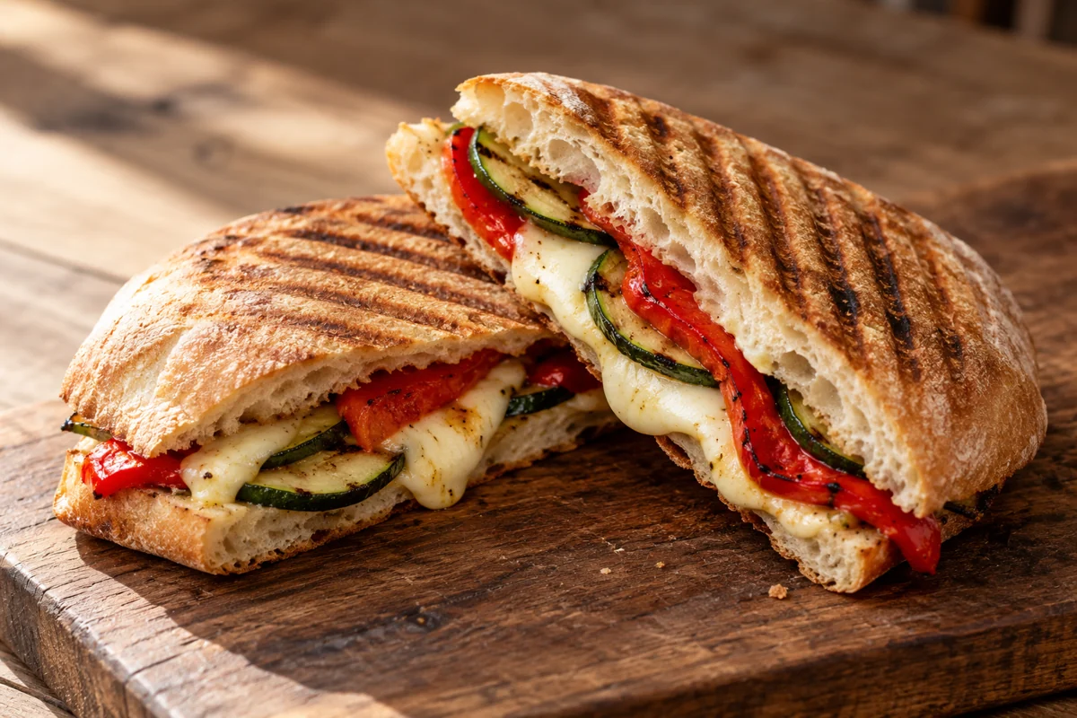 Panini aux légumes grillés et à la mozzarella