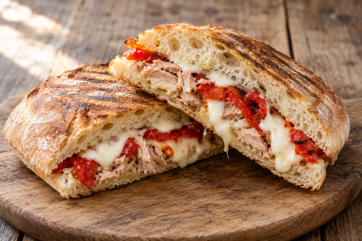 Panini au thon et au poivron rouge