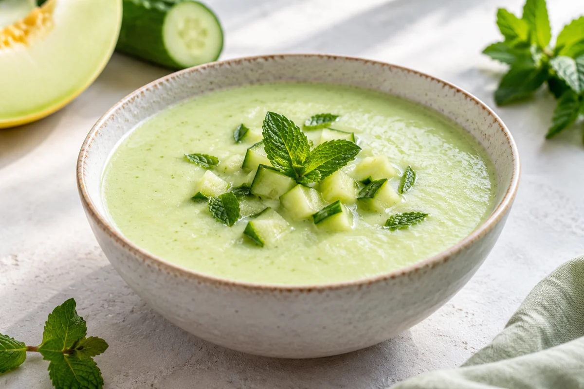 Gaspacho de concombre et melon